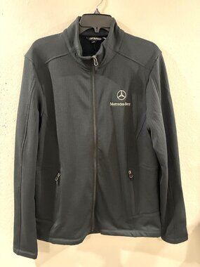 Mercedes-Benz Mens Port Authority Full-Zip Jacket Medium Black Polyester Blend